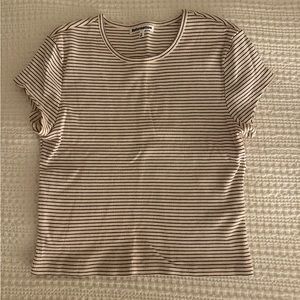 Reformation Muse Red and White Striped Tee Size Small